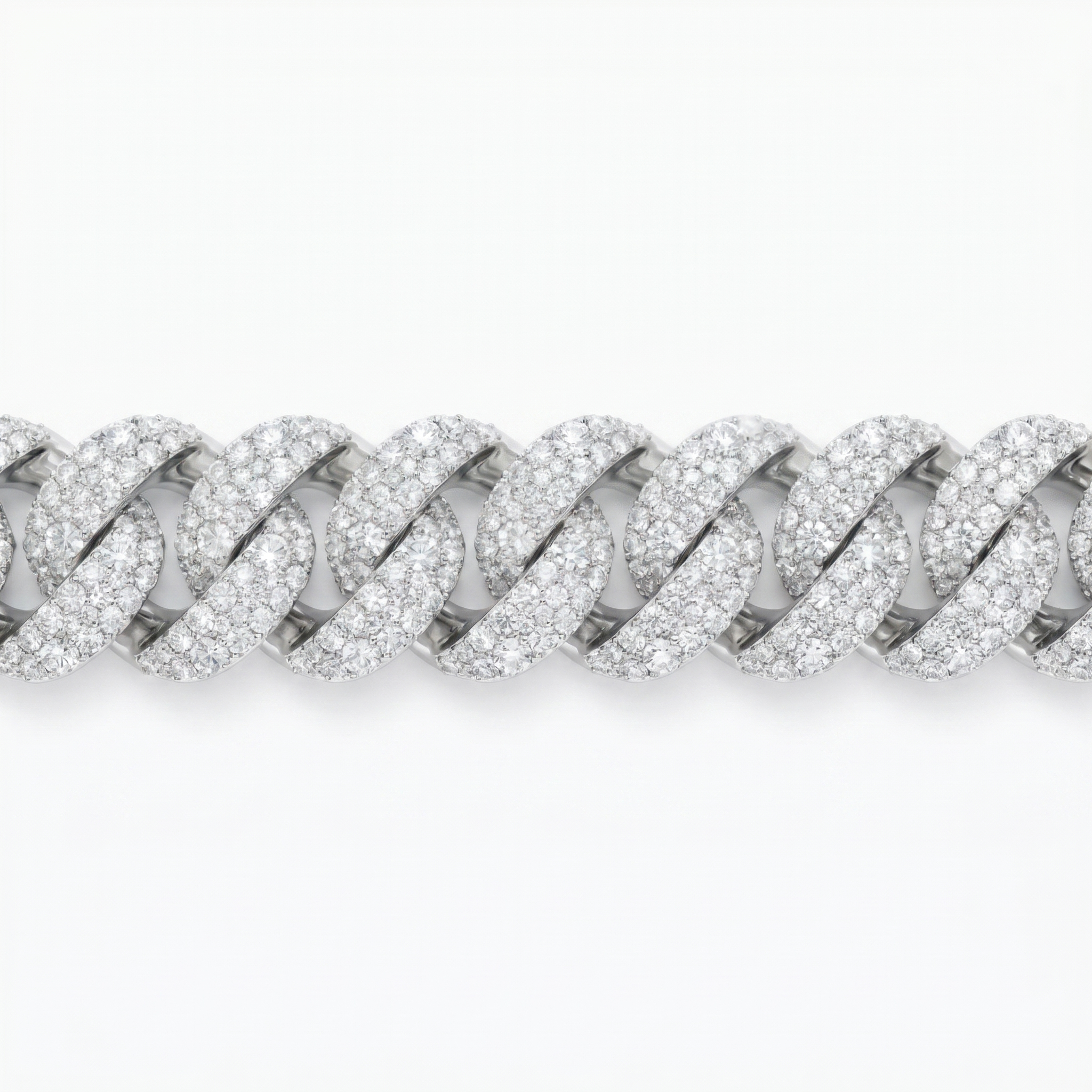 Flawless Mosaic Setting Cuban Link Bracelet(18mm)