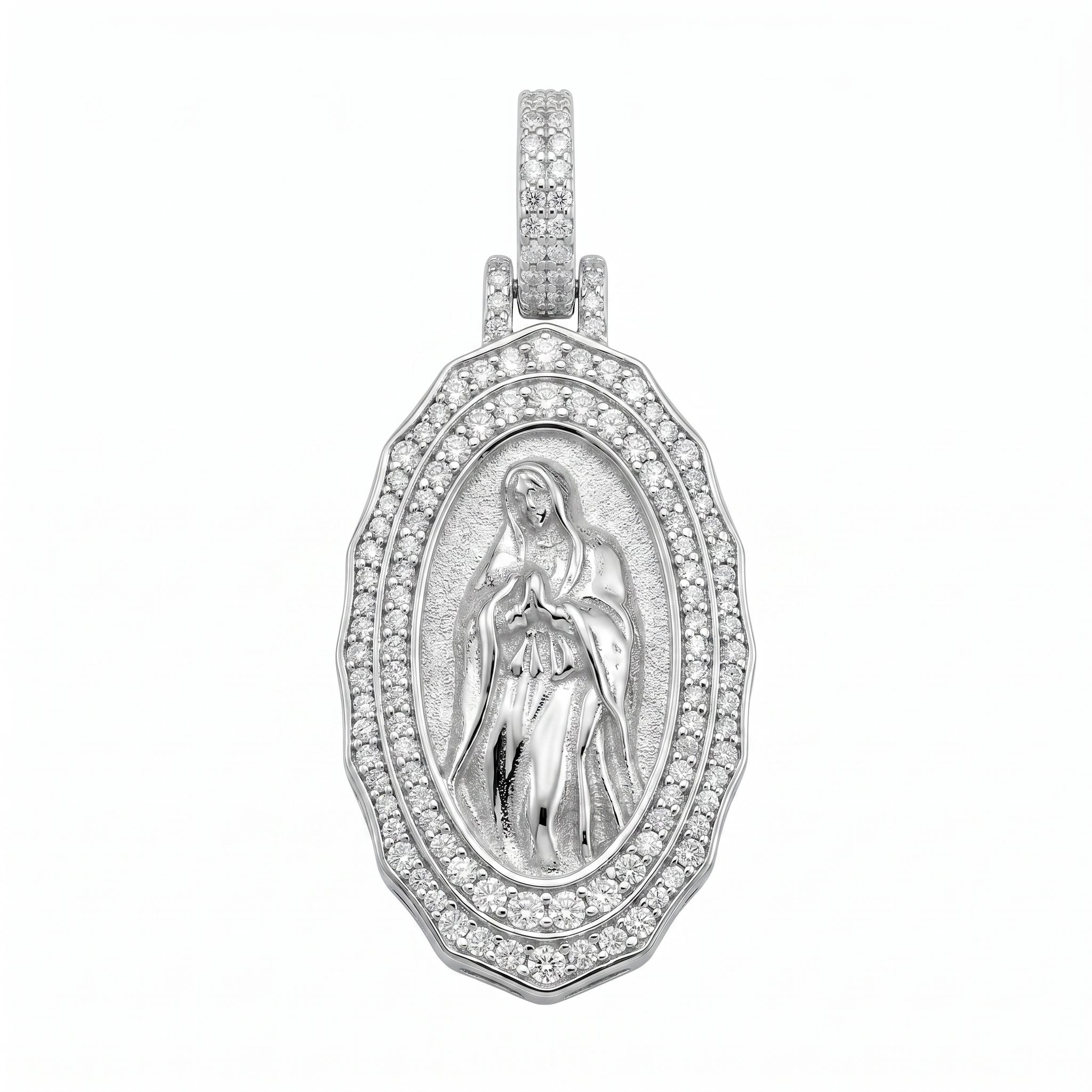 Virgin Mary Iced Pendant